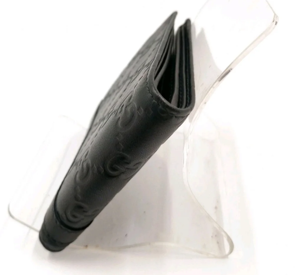 Gucci Guccisima Purse (Coin Pocket) Wallet Black Leather with Silver Accent - Picture 3 of 7